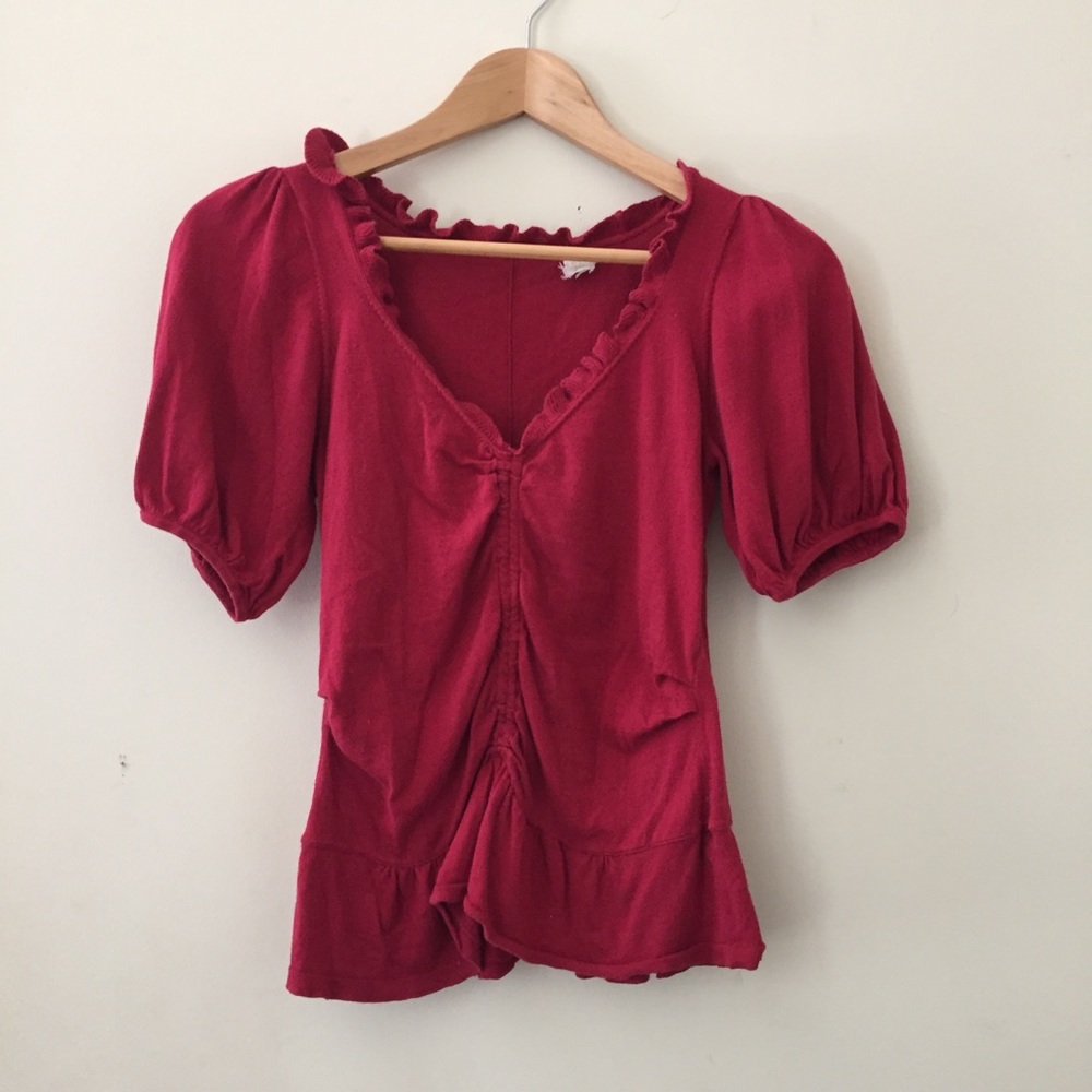 Anthropologie Puff Sleeve Tee